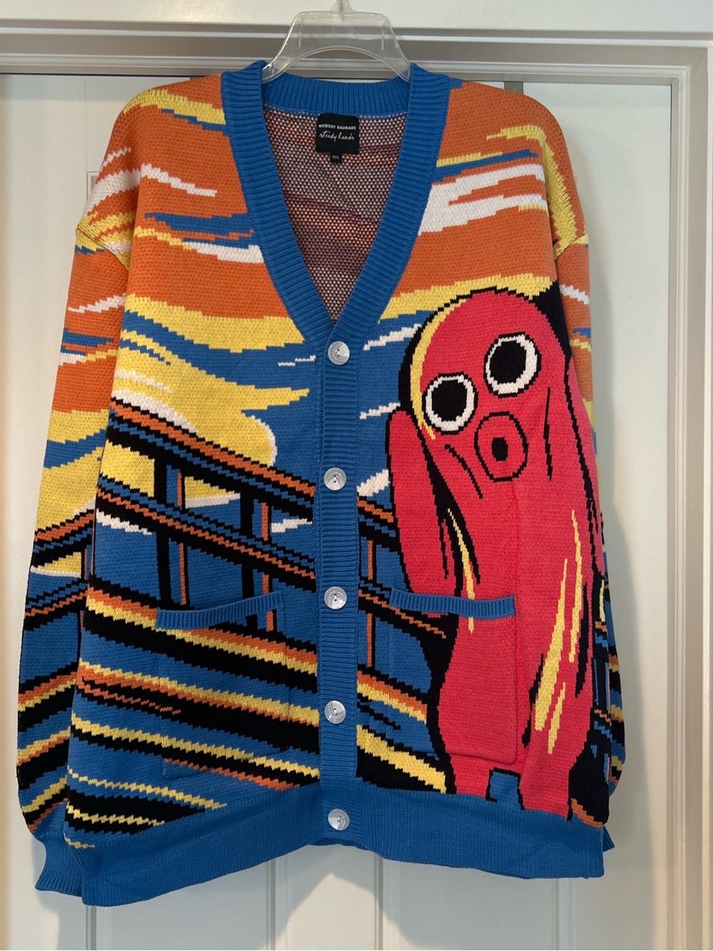 Steady Hands x Nobody Sausage “The Scream” Vibe Cardigan